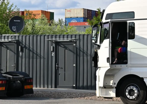 Drivers offered container sleep pods at logistics centre